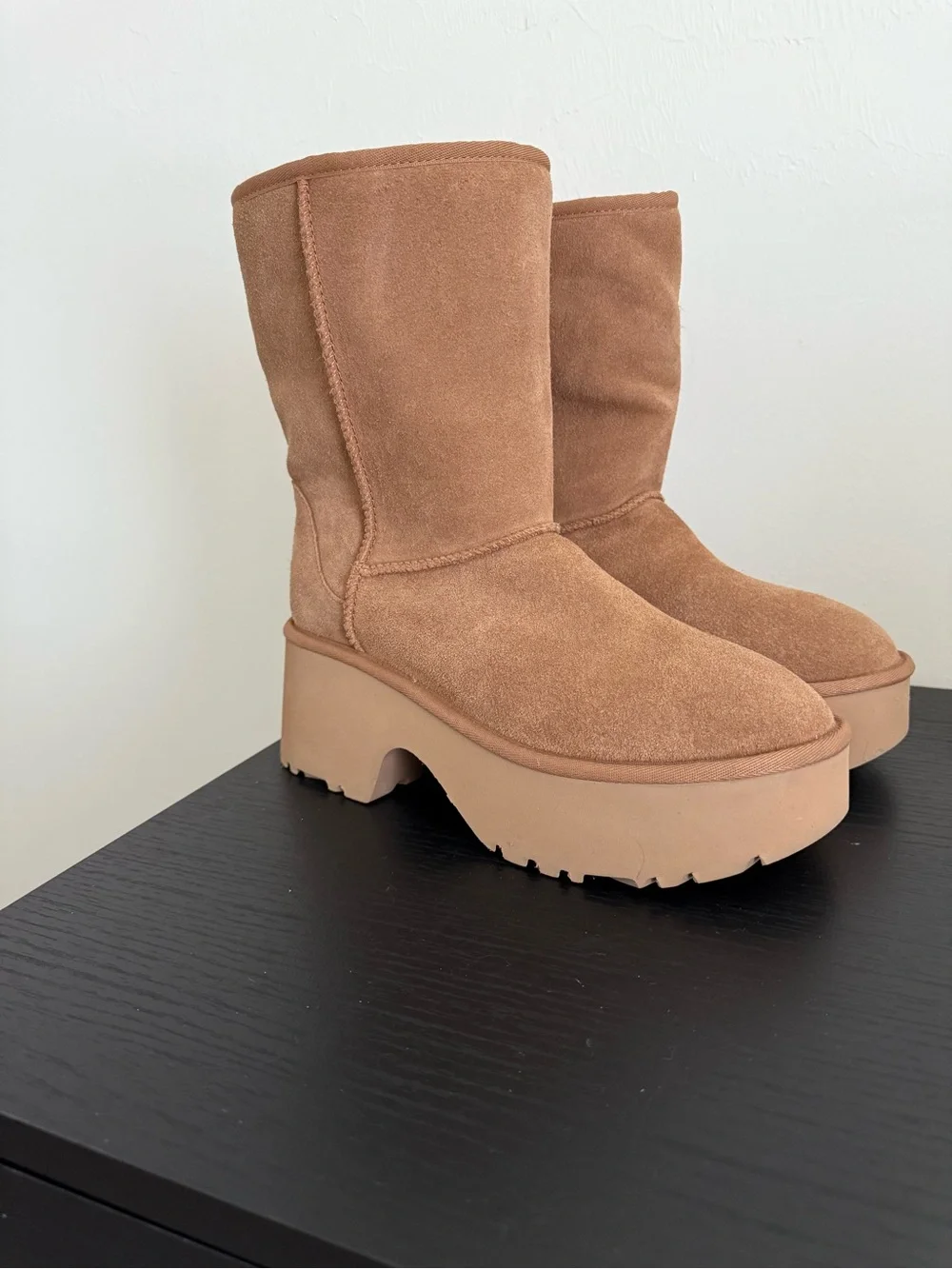 UGG Women's Chunky Platform Suede Boots in Tan